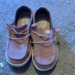 Hey Dude Dusty Pink Knit Shoes